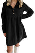 Corduroy Collared Half Button Babydoll Mini Dress